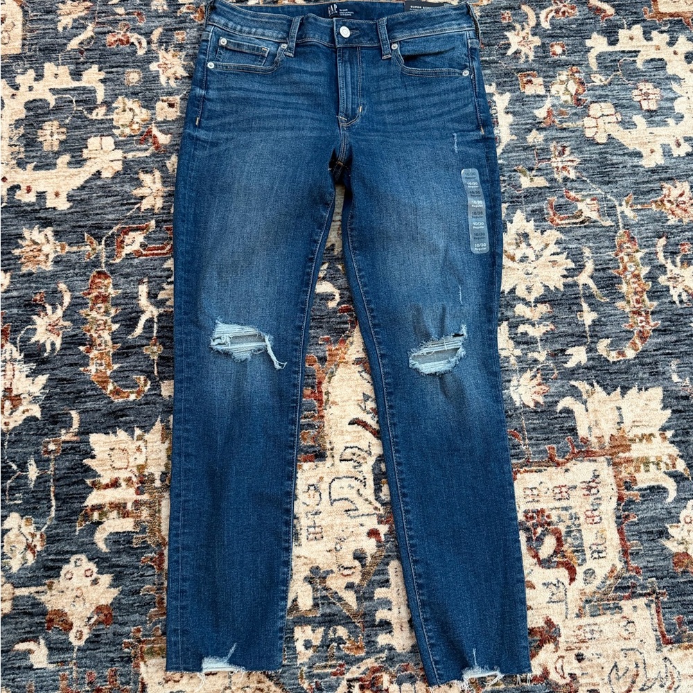 GAP Mid Rise Distressed Jeggings